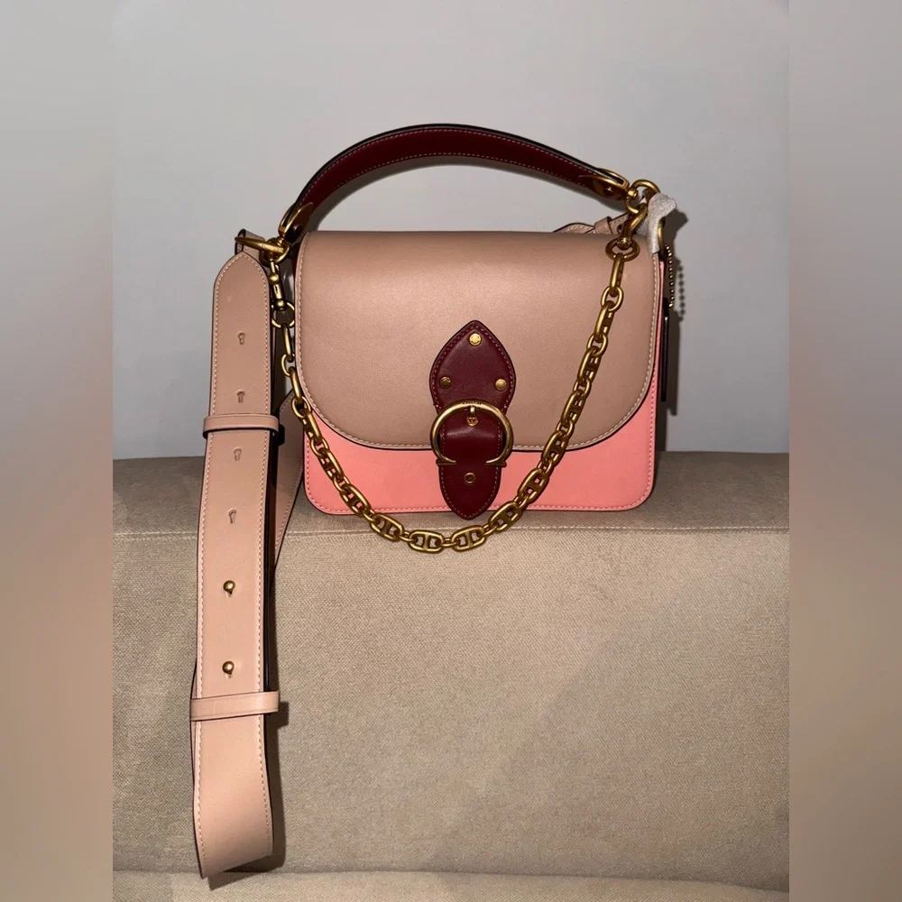 Coach Beat Shoulder Bag – Colorblock Glovetanned Leather (Pink/Multi) - Picture 7 of 11